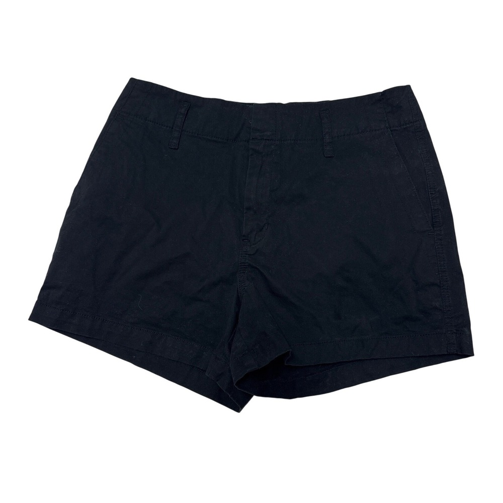 A New Day Womens Black Mid Rise Stretch Chino Shorts Size 8 Solid Casual Classic